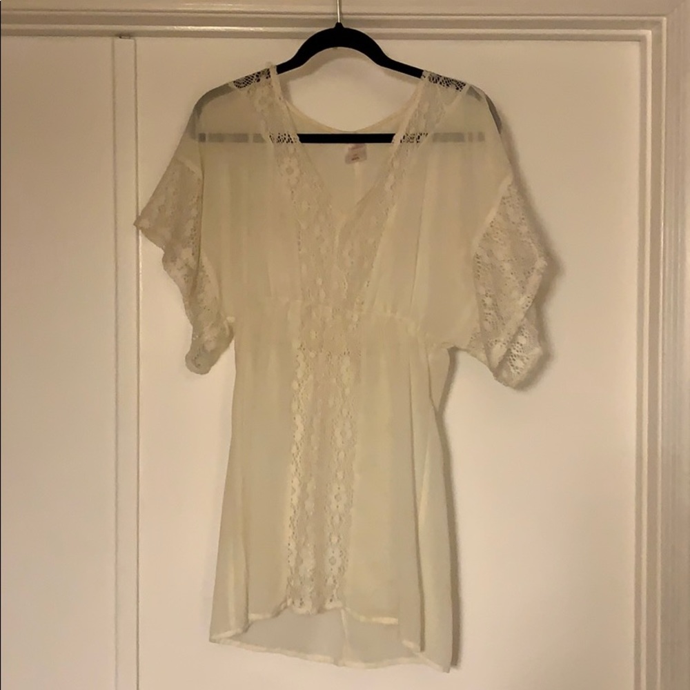Sheer cream dress